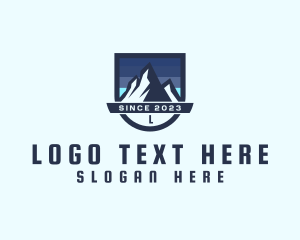 Hiker - Outdoor Mountain Peak logo design