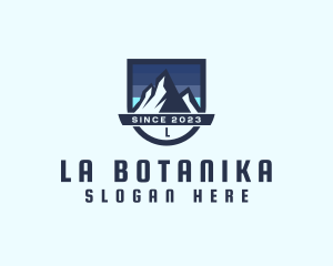 Hiker - Outdoor Mountain Peak logo design
