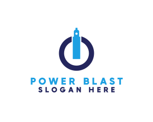 Vape Power Button logo design