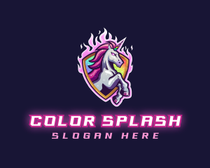 Unicorn LGBTQIA Gay Gaming logo design