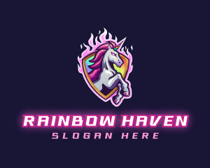 Unicorn LGBTQIA Gay Gaming logo design