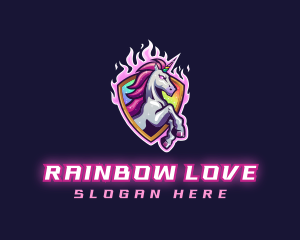 Unicorn LGBTQIA Gay Gaming logo design