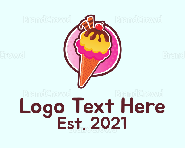 Frozen Yogurt Ice Cream Logo