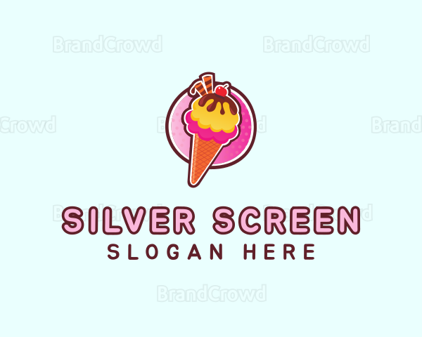 Frozen Yogurt Ice Cream Logo