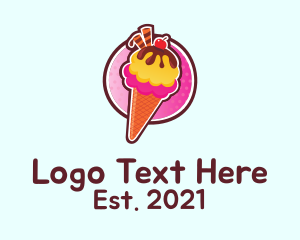 Birthday - Frozen Yogurt Ice Cream logo design