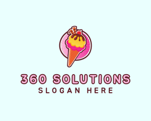 Frozen Yogurt Ice Cream  logo design