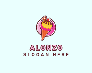 Frozen Yogurt Ice Cream  logo design