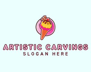 Frozen Yogurt Ice Cream  logo design