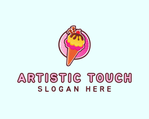 Frozen Yogurt Ice Cream  logo design