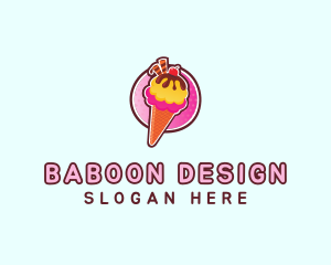 Frozen Yogurt Ice Cream  logo design