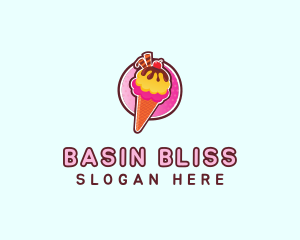 Frozen Yogurt Ice Cream  logo design