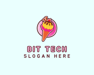 Frozen Yogurt Ice Cream  logo design