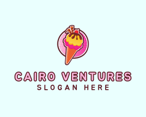 Frozen Yogurt Ice Cream  logo design