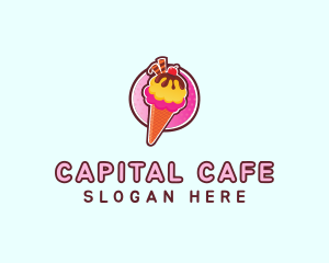 Frozen Yogurt Ice Cream  logo design