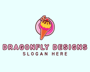 Frozen Yogurt Ice Cream  logo design