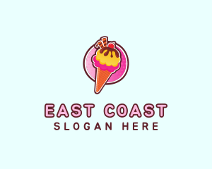 Frozen Yogurt Ice Cream  logo design