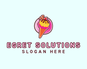 Frozen Yogurt Ice Cream  logo design