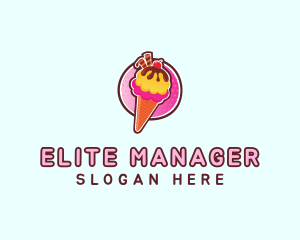 Frozen Yogurt Ice Cream  logo design