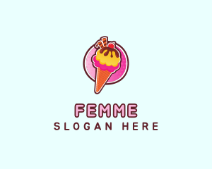 Frozen Yogurt Ice Cream  logo design