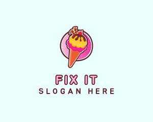 Frozen Yogurt Ice Cream  logo design