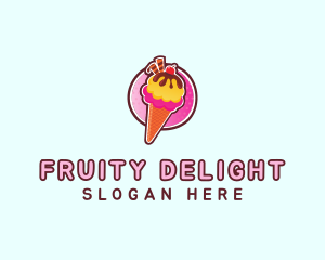 Frozen Yogurt Ice Cream  logo design