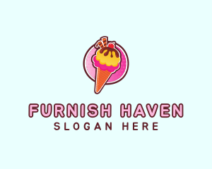 Frozen Yogurt Ice Cream  logo design