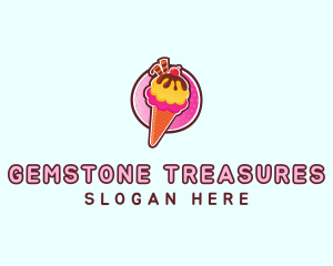 Frozen Yogurt Ice Cream  logo design