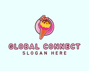 Frozen Yogurt Ice Cream  logo design