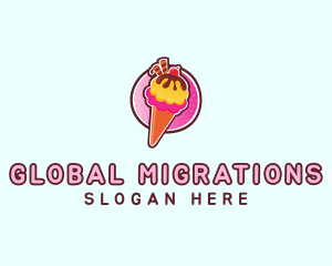 Frozen Yogurt Ice Cream  logo design