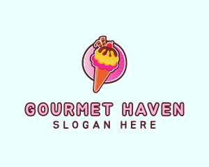 Frozen Yogurt Ice Cream  logo design