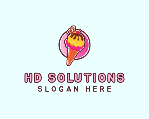 Frozen Yogurt Ice Cream  logo design