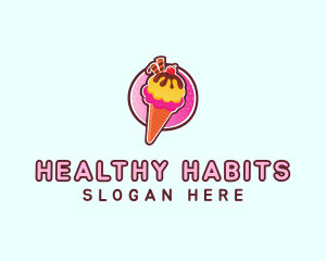 Frozen Yogurt Ice Cream  logo design