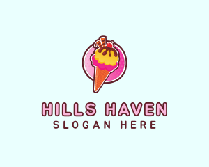 Frozen Yogurt Ice Cream  logo design