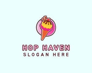 Frozen Yogurt Ice Cream  logo design