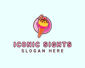 Frozen Yogurt Ice Cream  logo design