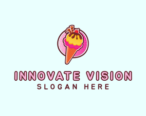 Frozen Yogurt Ice Cream  logo design