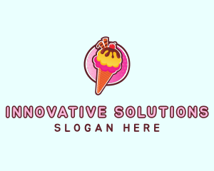 Frozen Yogurt Ice Cream  logo design