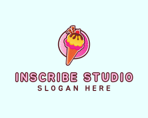 Frozen Yogurt Ice Cream  logo design