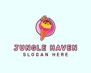 Frozen Yogurt Ice Cream  logo design