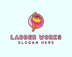 Frozen Yogurt Ice Cream  logo design