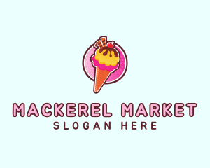 Frozen Yogurt Ice Cream  logo design