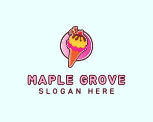 Frozen Yogurt Ice Cream  logo design