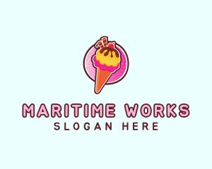 Frozen Yogurt Ice Cream  logo design