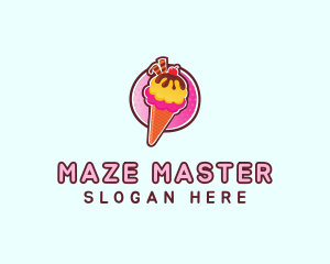 Frozen Yogurt Ice Cream  logo design