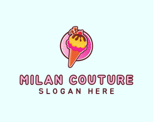 Frozen Yogurt Ice Cream  logo design