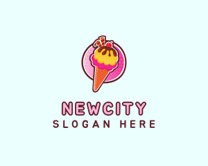 Frozen Yogurt Ice Cream  logo design