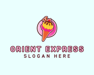 Frozen Yogurt Ice Cream  logo design