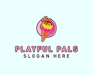 Frozen Yogurt Ice Cream  logo design