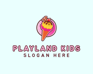 Frozen Yogurt Ice Cream  logo design