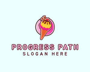 Frozen Yogurt Ice Cream  logo design